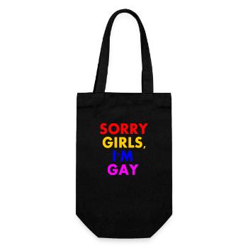 sorry girls im gay - Geschenkbeutel für Flaschen - Schwarz - Vorne