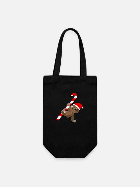 Faultier Weihnachten - Geschenkbeutel für Flaschen - Schwarz