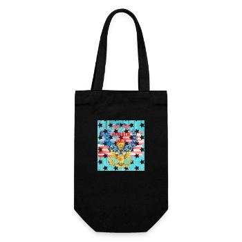 USA, stars and belts - Gift Bag for Bottles - black - Front