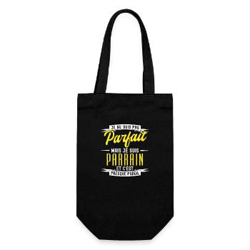 pas parfait mais parrain / cadeau humour parrain - Sac à bouteille - noir - Devant