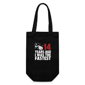 14 Years Ago I Was The Fastest - Gift Bag for Bottles - black - Front