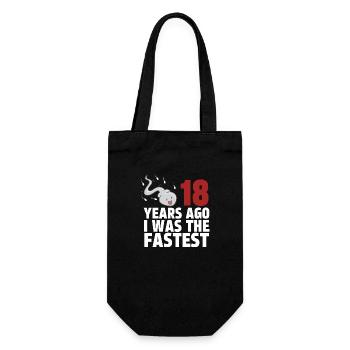 Vor 18 Jahren war ich der Schnellste - Geschenkbeutel für Flaschen - Schwarz - Vorne