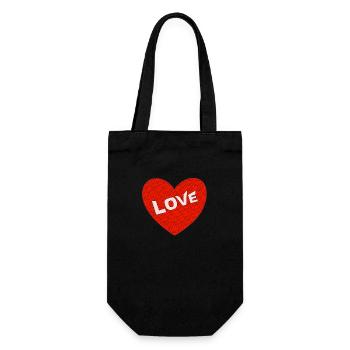 Love Heart - Geschenkbeutel für Flaschen - Schwarz - Vorne