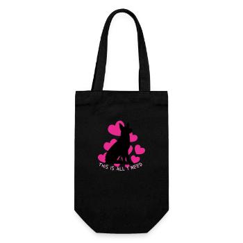 This is all I need - for German Shepherd fans - Gift Bag for Bottles - black - Front