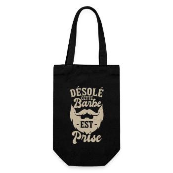Barbe Homme Papa Humour Barbu Moustache - Sac à bouteille - noir - Devant