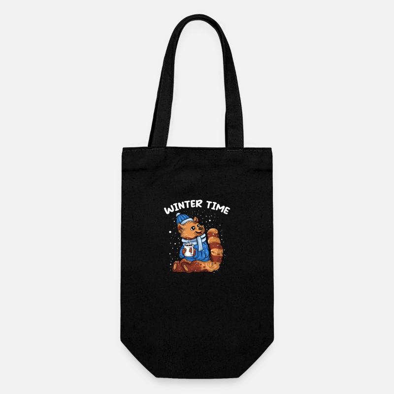 Winter Time - Gift Bag for Bottles - black