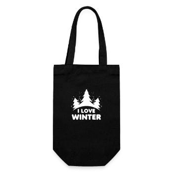 I Love Winter - Geschenkbeutel für Flaschen - Schwarz - Vorne