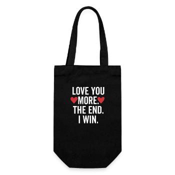 Liebe dich mehr Das Ende, das ich gewinne - Geschenkbeutel für Flaschen - Schwarz - Vorne