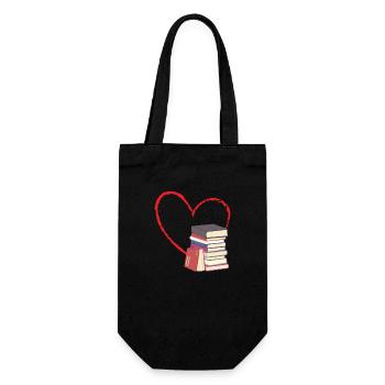 Books Are My Valentine - Gift Bag for Bottles - black - Front