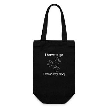Ich muss gehen - ich vermisse meinen Hund - Geschenkbeutel für Flaschen - Schwarz - Vorne