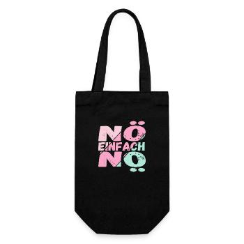 Lustiger Spruch Nö einfach Nö / für Mädchen - Geschenkbeutel für Flaschen - Schwarz - Vorne