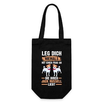 Hund Jack Russell - Geschenkbeutel für Flaschen - Schwarz - Vorne