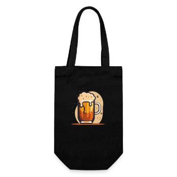 Beer mug filled with craft beer - Gift Bag for Bottles - black - Front