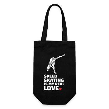 I love speed skating - Gift Bag for Bottles - black - Front