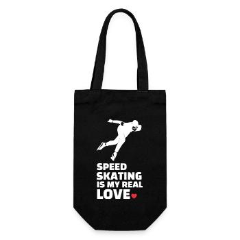 I love speed skating - Gift Bag for Bottles - black - Front