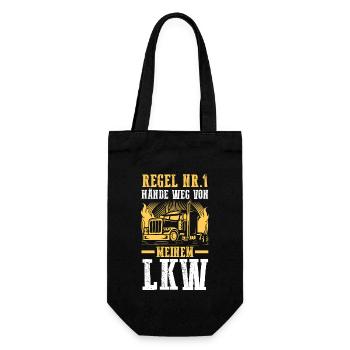 LKW Fahrer Fernfahrer Lastkraftwagen Trucker - Geschenkbeutel für Flaschen - Schwarz - Vorne
