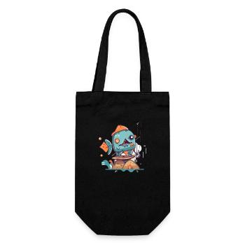 Robot pécheur - Sac à bouteille - noir - Devant