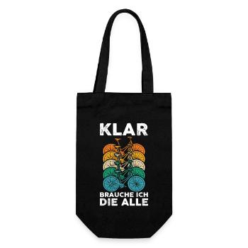 Klar brauche ich die alle Fahrrad - Geschenkbeutel für Flaschen - Schwarz - Vorne