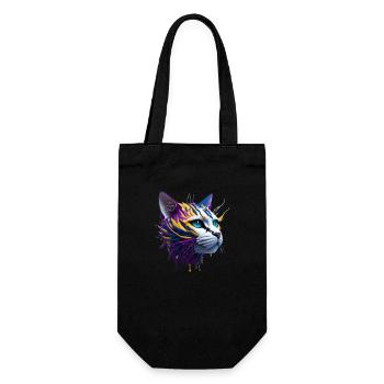 cat lovers, cat 3d ,tabby cat - Gift Bag for Bottles - black - Front