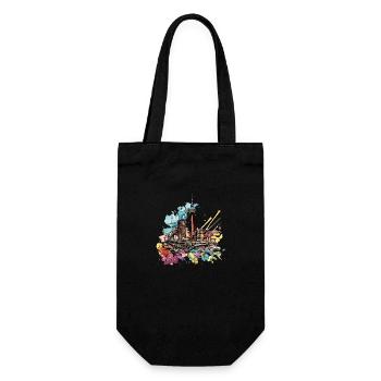 Berlin Deutschland Stadt Skyline Splash Cartoon - Geschenkbeutel für Flaschen - Schwarz - Vorne