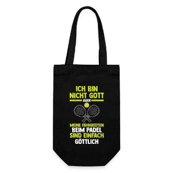 Tennis Padelspieler Padel - Geschenkbeutel für Flaschen - Schwarz - Vorne