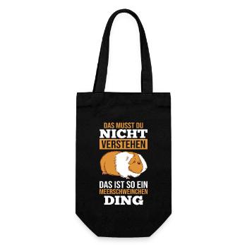 Nagetier Meerschwein Meerschweinchen - Geschenkbeutel für Flaschen - Schwarz - Vorne