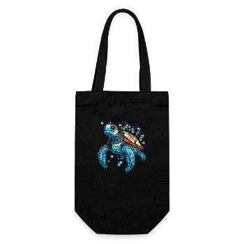Turtle est composé de pixels - Sac à bouteille - noir - Devant