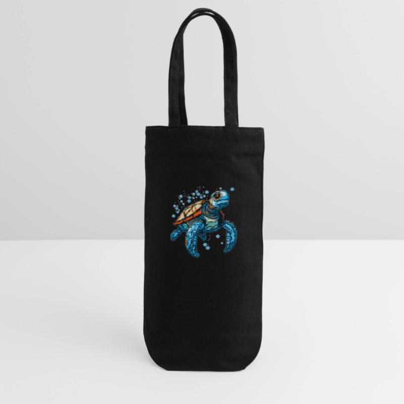 Turtle dans les graphismes de jeu rétro 8 bits Sac à bouteille