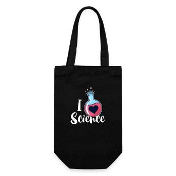 I Love Science Geschenk Für Wissenschaftler - Geschenkbeutel für Flaschen - Schwarz - Vorne