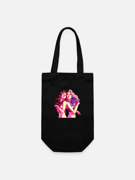 Double Frendship in a Dreamworls - Gift Bag for Bottles - black