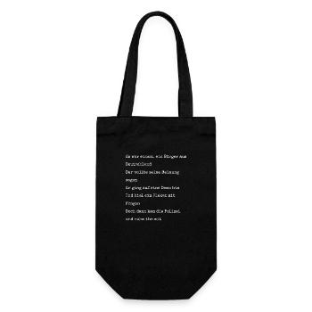 Demonstration Meinungsfreiheit Gedicht - Geschenkbeutel für Flaschen - Schwarz - Vorne