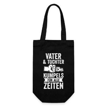 Vater Tochter Vatertag Papa - Geschenkbeutel für Flaschen - Schwarz - Vorne