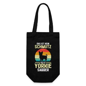 Hund Yorkie - Geschenkbeutel für Flaschen - Schwarz - Vorne