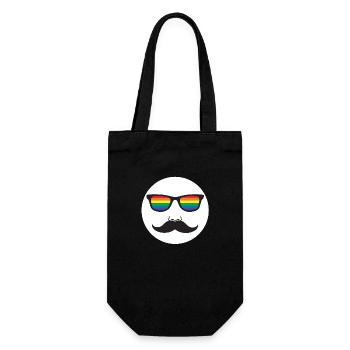 moustache lunette LGBT - Sac à bouteille - noir - Devant