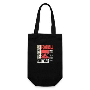 American Football Spieler Vintage Retro USA Sport - Geschenkbeutel für Flaschen - Schwarz - Vorne