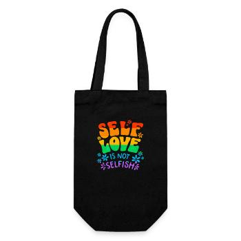 Gay Pride Parade LGBTQ+ Rainbow Flag Body Positive - Geschenkbeutel für Flaschen - Schwarz - Vorne