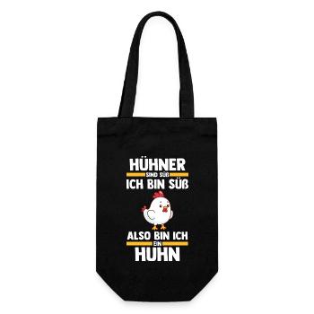 Huhn Landwirt Bauernhof Hühner - Geschenkbeutel für Flaschen - Schwarz - Vorne