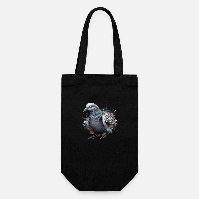 Taube Aquarell Täubchen Vogel Taubenzüchter - Geschenkbeutel für Flaschen - Schwarz