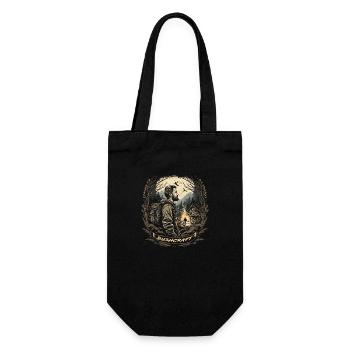 Bushcraft Outdoor Survival Wandern Lagerfeuer - Geschenkbeutel für Flaschen - Schwarz - Vorne