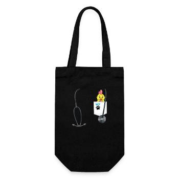 Veterinarian Costume School Career Day Outfit - Gift Bag for Bottles - black - Front