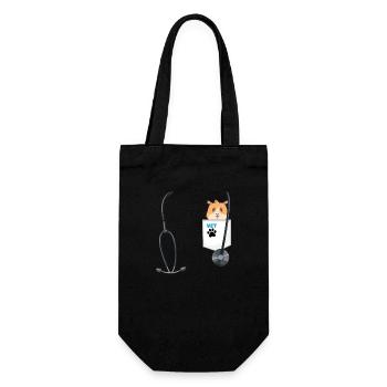 Veterinarian Costume School Career Day Outfit - Gift Bag for Bottles - black - Front
