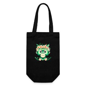 Ami singe fleuri - Sac à bouteille - noir - Devant