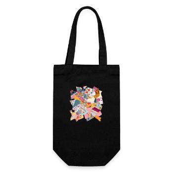 Patchwork de tissu n°2 - Sac à bouteille - noir - Devant