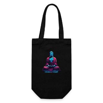 Blue Buddha in meditation contemplation duality - Gift Bag for Bottles - black - Front