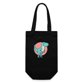 hugadino Velociraprot, Dino, süßer Dinosaurier - Geschenkbeutel für Flaschen - Schwarz - Vorne