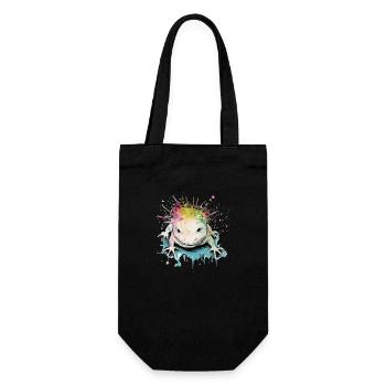 Kilko der Axolotl - Geschenkbeutel für Flaschen - Schwarz - Vorne