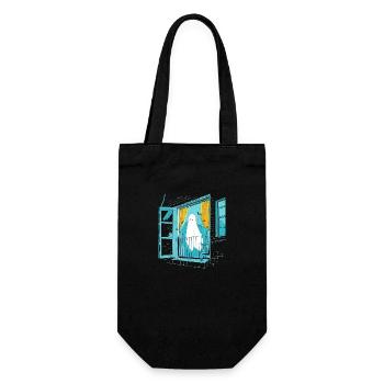 Spooky Ghost in the Window, Boo in the Window - Geschenkbeutel für Flaschen - Schwarz - Vorne