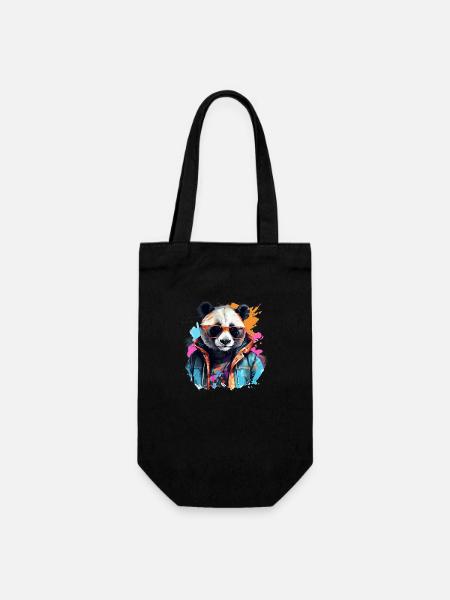 Rogue Panda. Design im Graffiti-Stil. - Geschenkbeutel für Flaschen - Schwarz