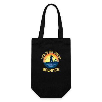 Life Is All About Balance Stand Up Paddling Board - Geschenkbeutel für Flaschen - Schwarz - Vorne