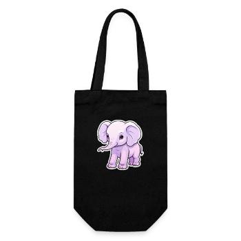 Baby Elefant Kawaii - Geschenkbeutel für Flaschen - Schwarz - Vorne
